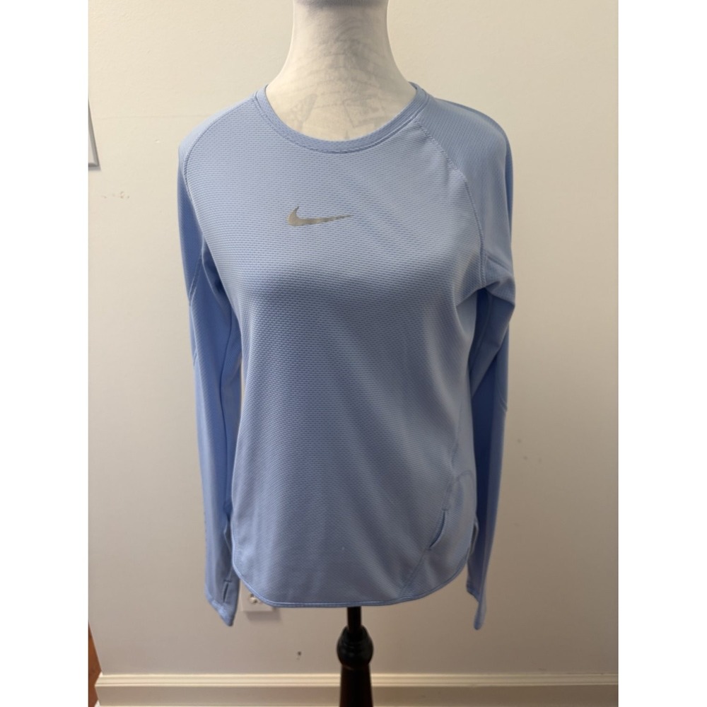 Nike Dri-FIT Element Women Long Sleeve Running Shirt Blue Size M 686957-486 Used